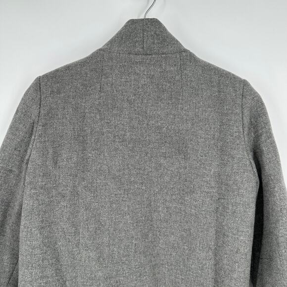 Smythe Bow Collar Coat Wool Blend Long Jacket, Gray - Picture 8 of 10